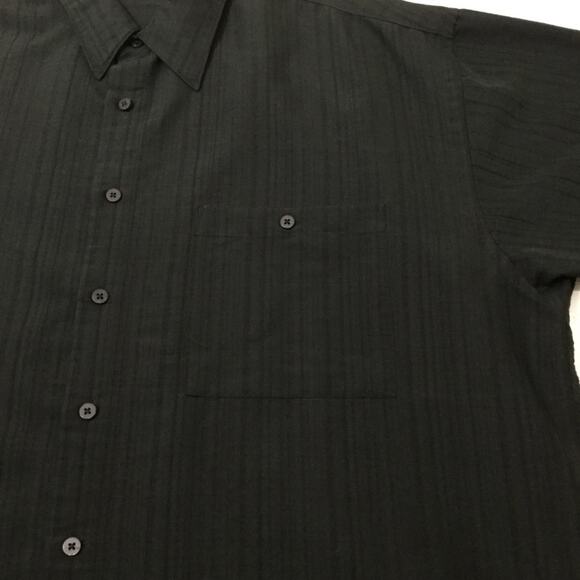 Moda Campia Men's Black Button Down Short Sleeve Shirt Size XXL - Picture 6 of 9